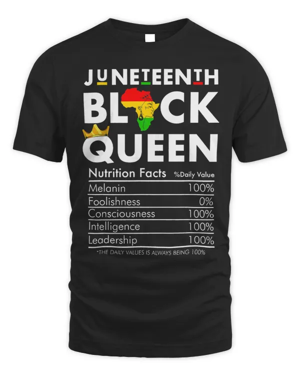 Juneteenth Womens Black Queen Nutritional Facts 4th Of July