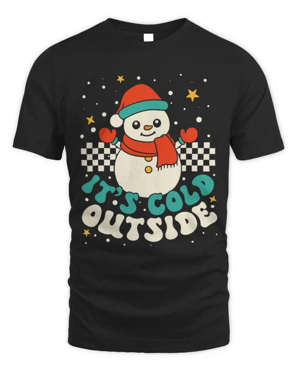Retro Groovy Christmas Snowman Its Cold Outside Pajamas 376