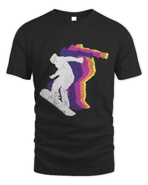 Retro Vintage Snowboarding Colorful Snowboarder 29