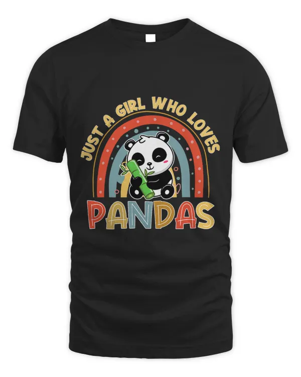 Just Girl Who Loves Pandas Rainbow Panda Bear Love