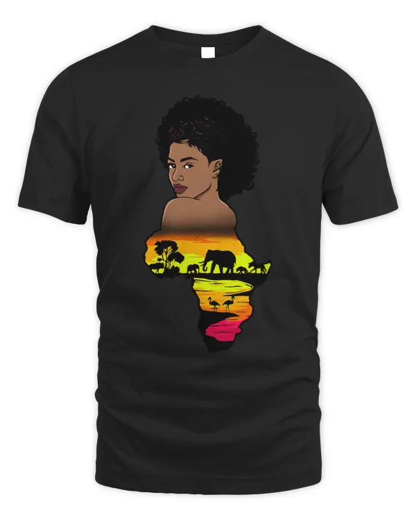 I Am Black History BHM BLM Black Queen Africa Map Afro Women