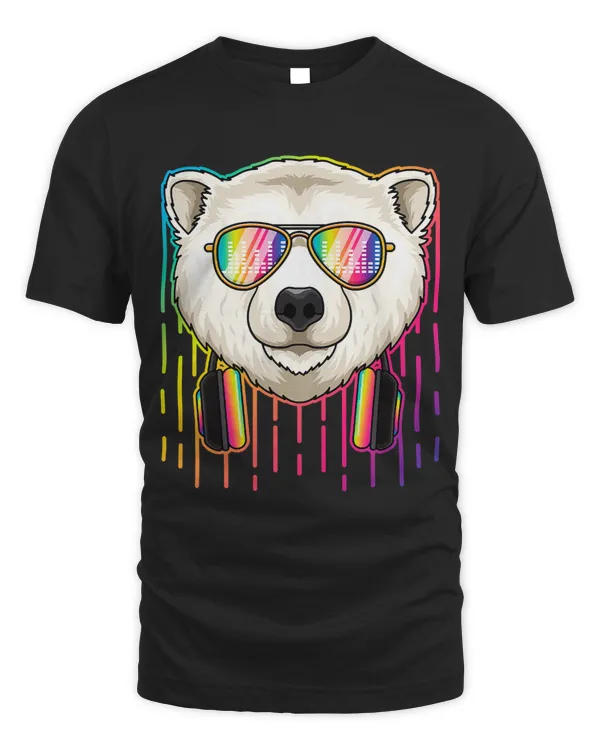 Music Polar Bear Dj With Headphones Music Lovers 425