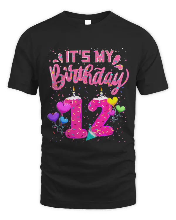 Its My 12th Birthday Doughnut Happy 12 Years Old Girl Kids