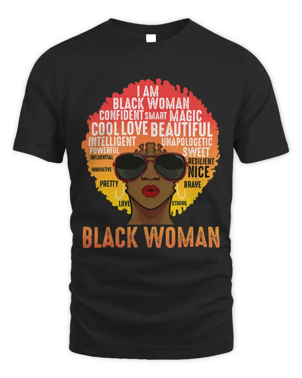 I Am Black Woman BLM Melanin AfricanAmerican Sexy Queen Tee