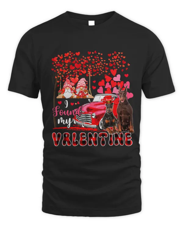 I Found Valentine Two Cute Dobermanns Couple Gnomes Pickup