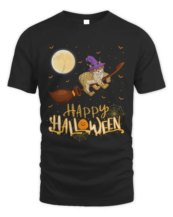 Funny Lynx Ride Witch Shotgun Lynx Halloween 273
