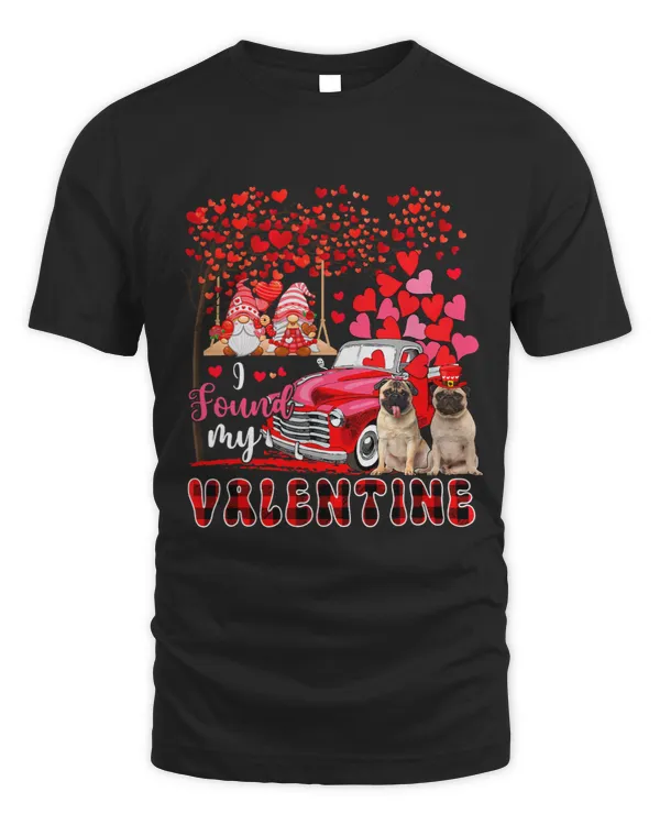 I Found Valentine Two Cute Pugs Couple Gnomes Pickup