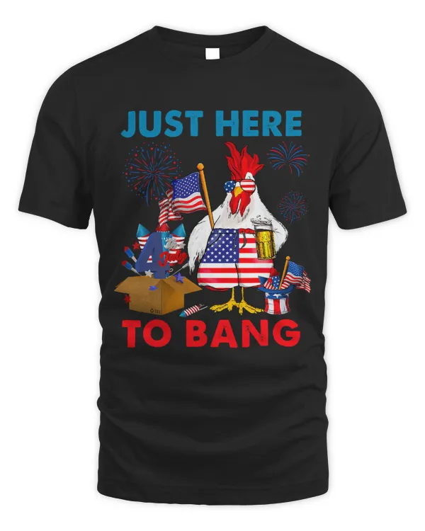 Just Here To Bang 4th Of July Tee Fireworks Director America 2