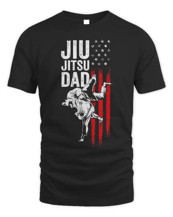 Mens Brazilian Jiu Jitsu American Flag Fathers Day US Sports