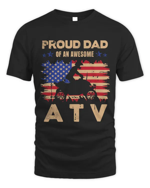 Mens all terrain vehicles PROUD DAD mixed with vintage flag
