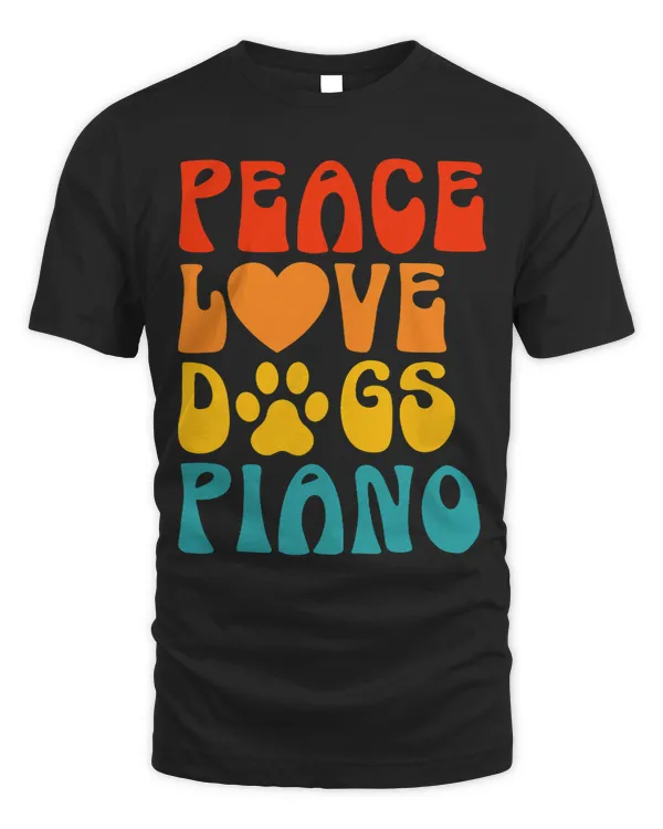 Peace Love Dogs Piano Musician Musical Instrument Pianist