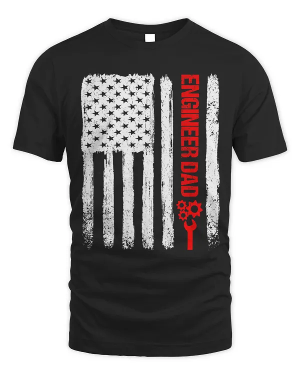 Mens Cool Fathers Day American Flag Engineer Dad 4th of July 1