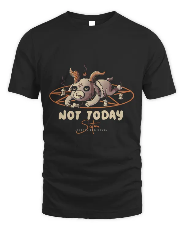 Halloween Satan Not Today Lazy Baphomet Funny Satanic Goat540