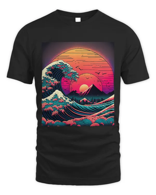 Japanese Art Ukiyoe Style Retrowave Great Wave Off Kanagawa 2 6