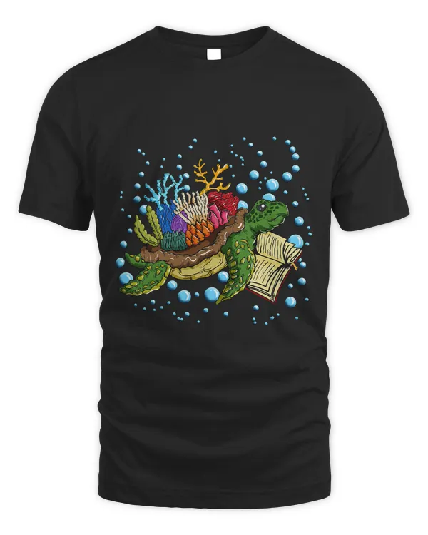 Old Wise Giant Tortoise Reading Book Coral Growth