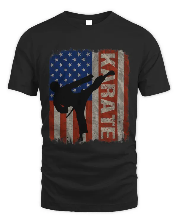 Karate Taekwondo USA American Flag Vintage 4th Of July Gift
