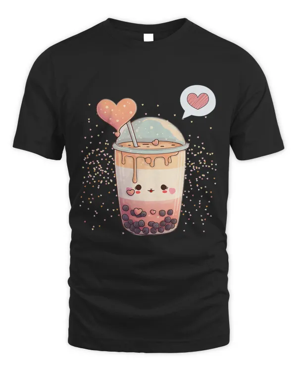 Kawaii Boba Tea For Valentines Day Bubble Tea With Hearts 8