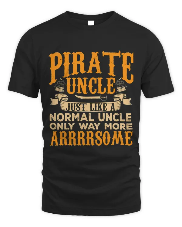 Mens Funny Pirate Shirt Uncle Jolly Roger Freebooter