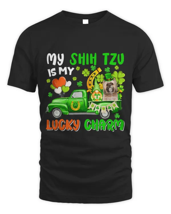 My Shih Tzu Is My Lucky Charm Patricks Day Gnome And Dog