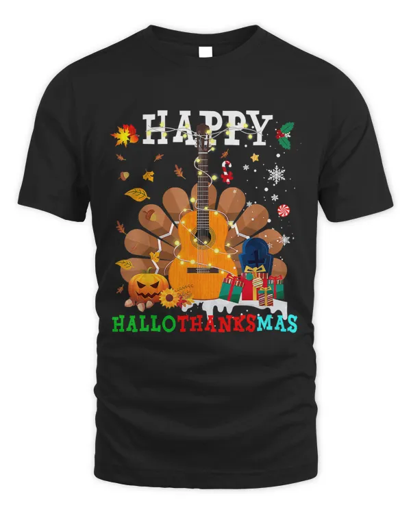 Guitar Happy Hallothanksmas Halloween Thanksgiving Christmas