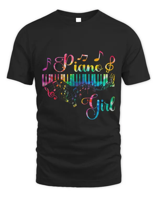 Piano Girl Tie Dye Cute Pianist Music Notes Musical Keyboard
