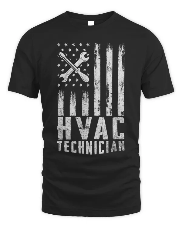 Mens HVAC Tech Novelty Tee Hvac Engineer American Flag Apparel