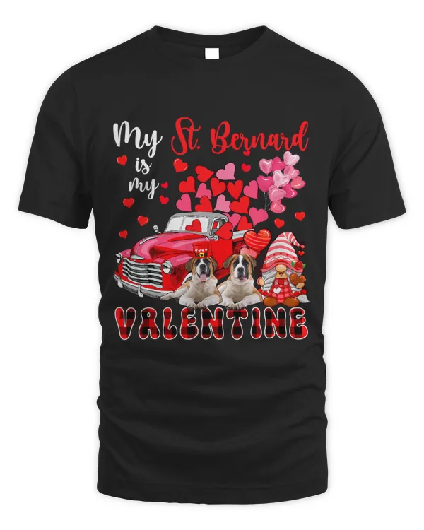 My St. Bernard Is My Valentine Two Dogs With Gnome Pickup