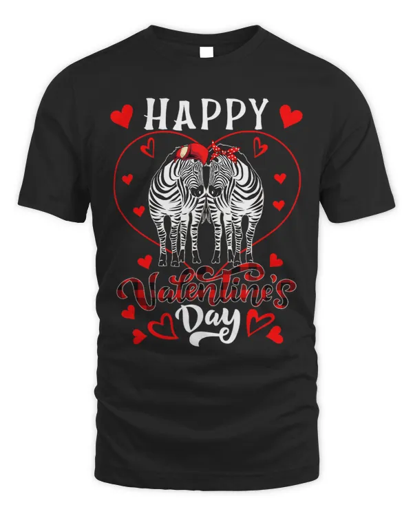 Happy Valentines Day Hearts Couple Zebras Zoo Animals