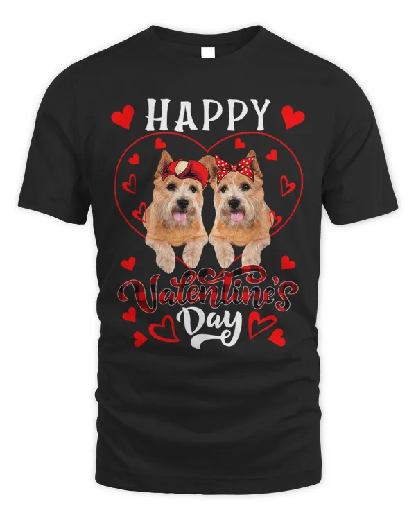 Happy Valentines Day Hearts Shape Couple Norwich Terriers