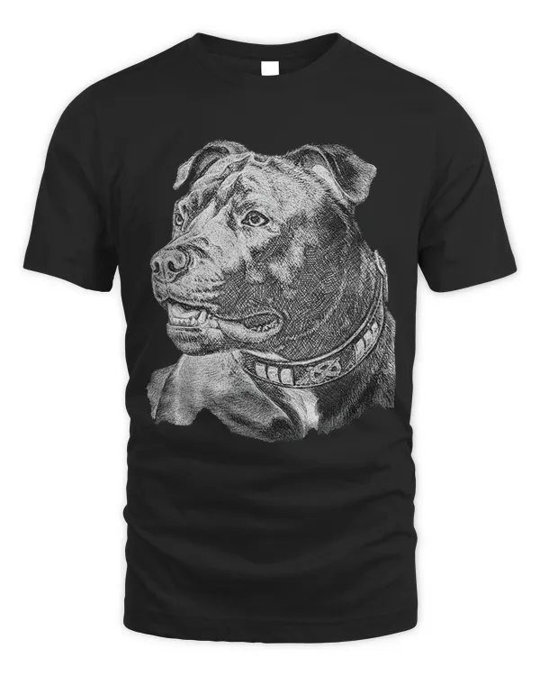 Sketch Artwork American Staffordshire Bull Terrier Dog Lover