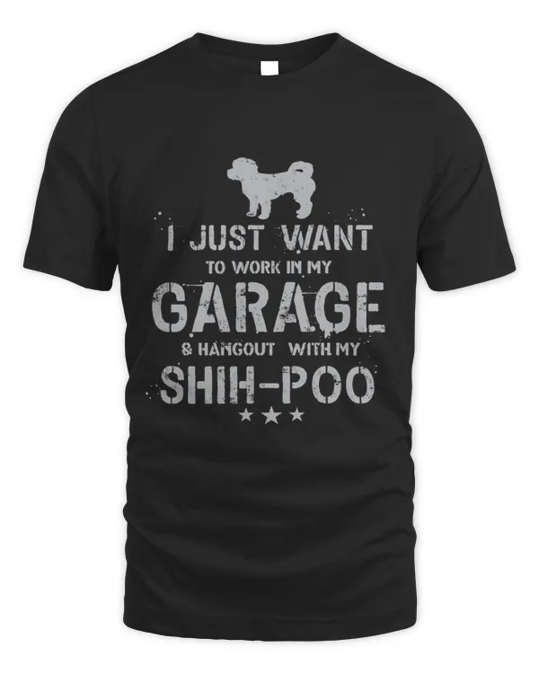 Funny ShihPoo Dad Garage Men Hang