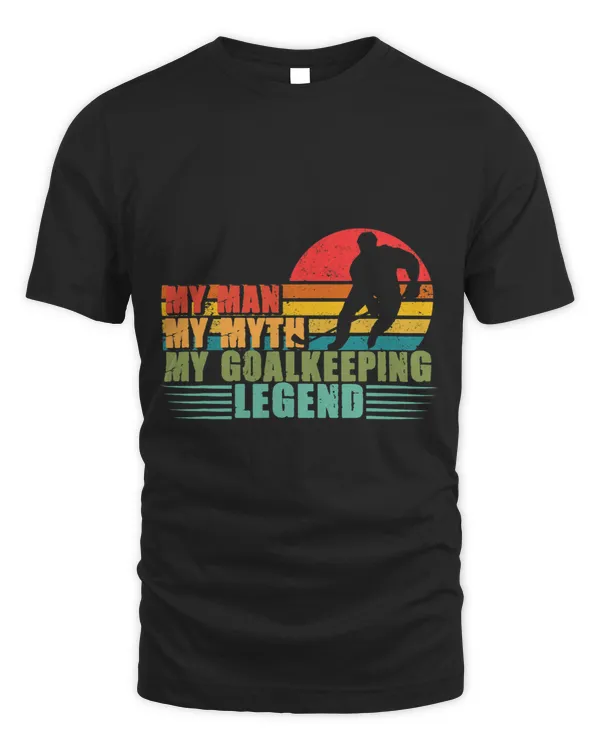 Mens Man Myth Goalkeeping Legend Retro Ice Hockey Player