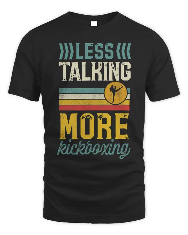 Less Talking More Kickboxing Funny Retro Vintage Style