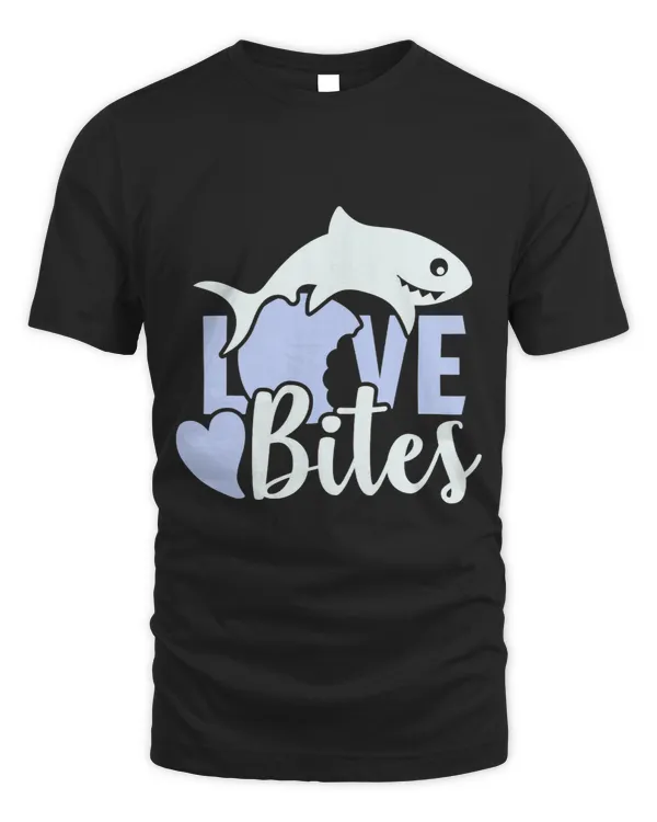 Love Bites Funny Valentines Shark Apple Bite Mom Dad Kids 2