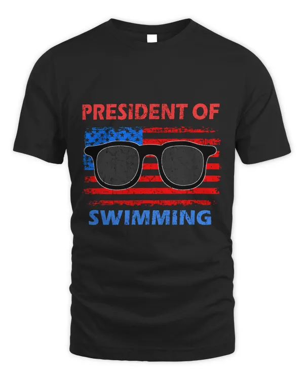 President of Swimming Retro America Flag Sunglasses 1