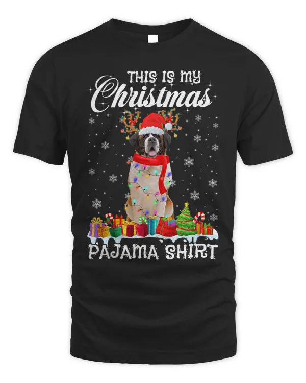 This Is My Christmas Pajama Shirt Cute Bernard Dog