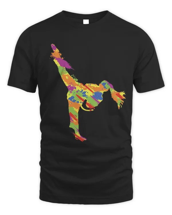 Kicking Karate Taekwondo or Martial Arts Girl Women Girls
