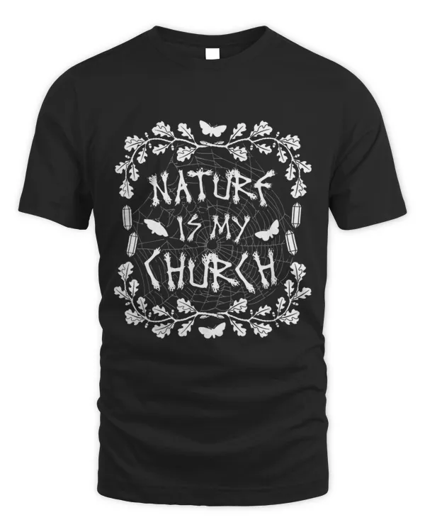 Pagan Nature Is My Church with Spider Web Crystals and Moth