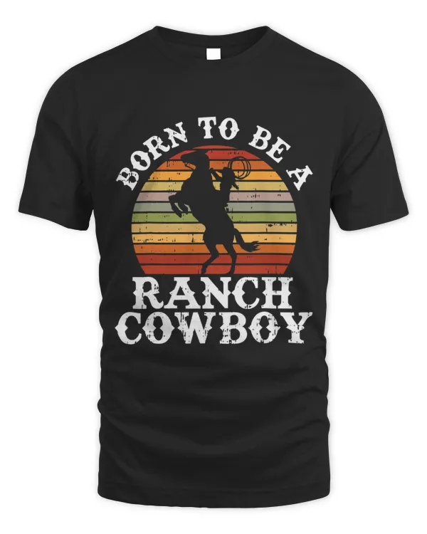 Mens Retro Rodeo Cowboy Horseman Western Vintage Ranch Cowboy