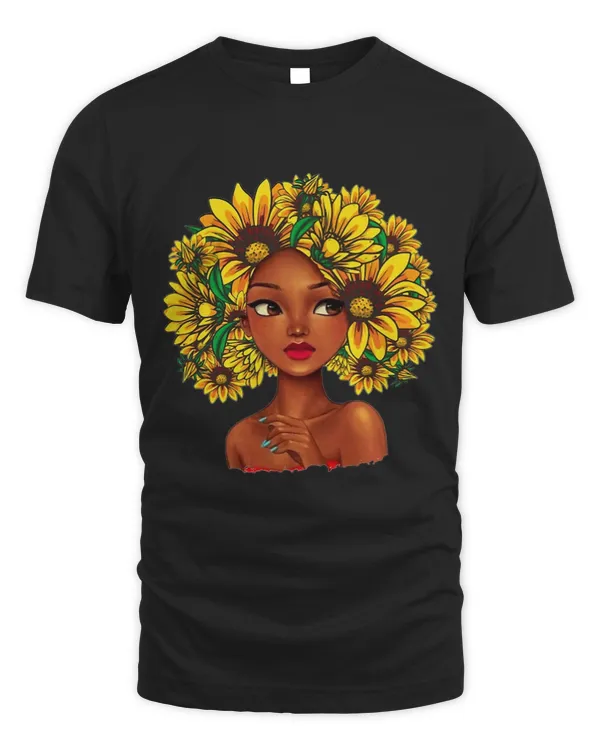 Black Girl Sunflower Hair Afro Natural