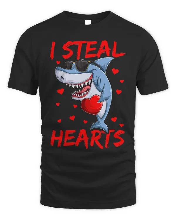 I Steal Hearts Shark Valentines Day Apparel Toddler Boy Kid