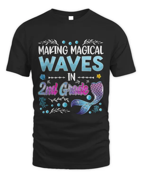 Kids Mermaid Magical Waves 2nd Grade Second First Day School
