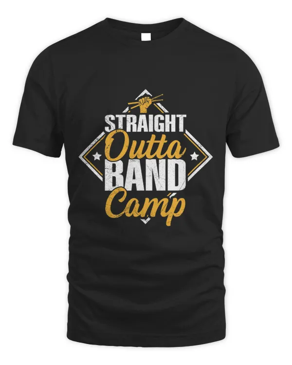Straight outta band camp Design for a Marching band drummer