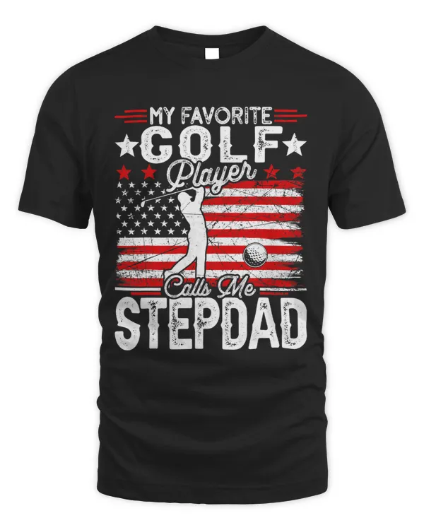 Mens Vintage My Favorite Golf Player Calls Me Stepdad