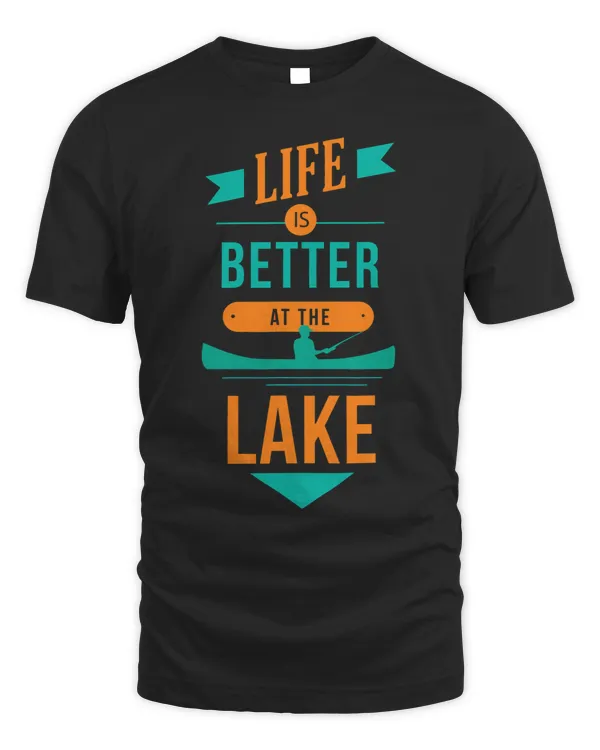 Life Is Better At the Lake Cool Fun Cartoon Retro Art