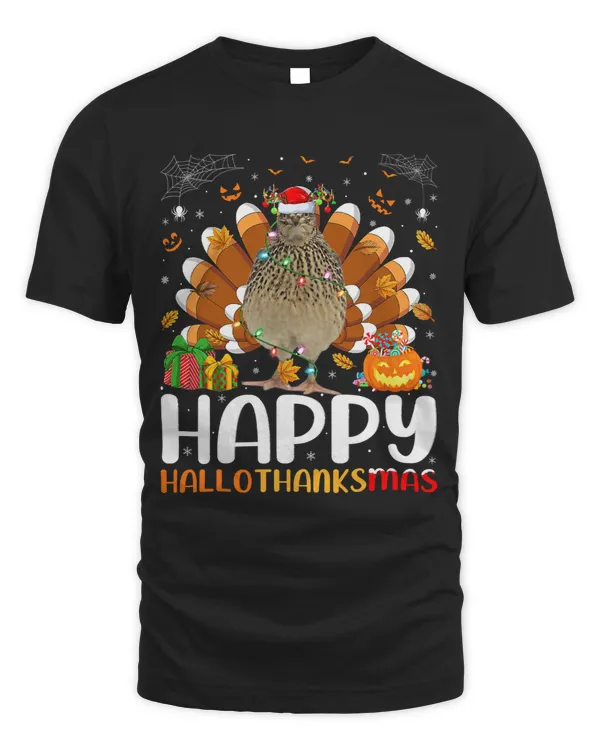 Quail Bird Lover Halloween Christmas Happy Hallothanksmas