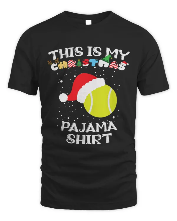 My Christmas Pajama Tennis Ball With Santa Hat Funny