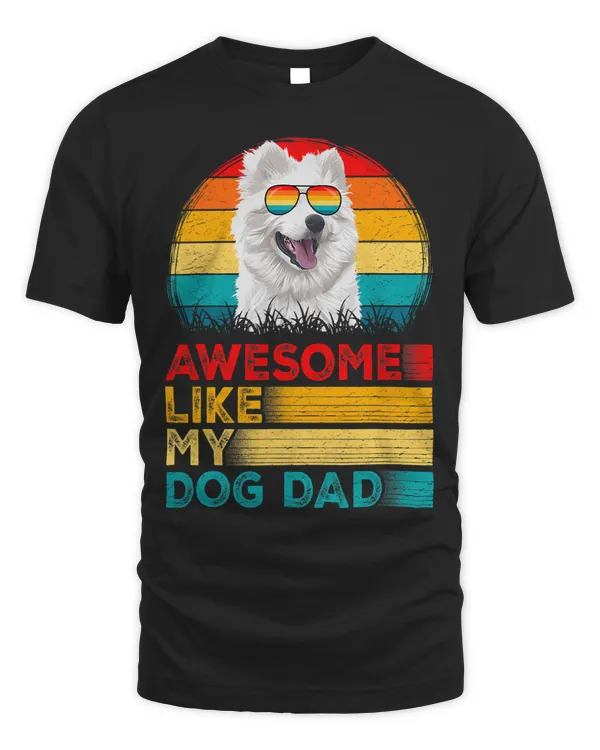 Mens Vintage Awesome Like My American Eskimo Dad Fathers Day