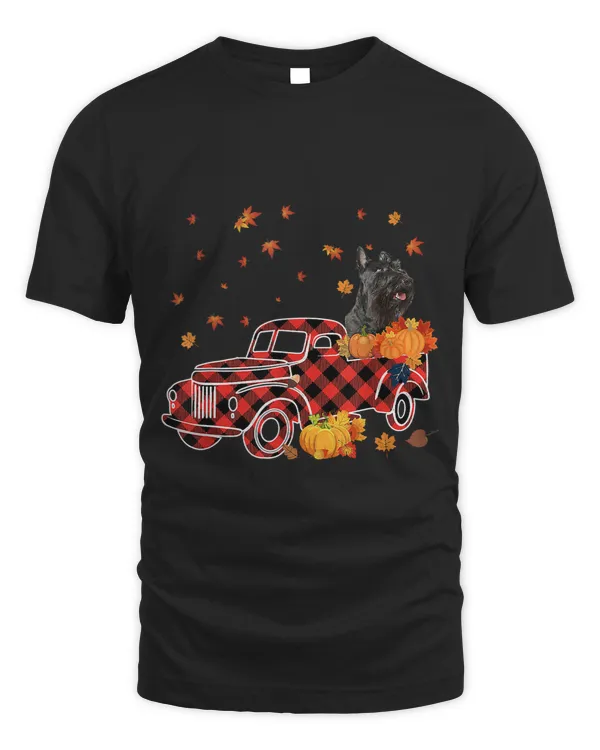 Scottish Terrier On Pumpkin Truck Thanksgiving Dog Lover
