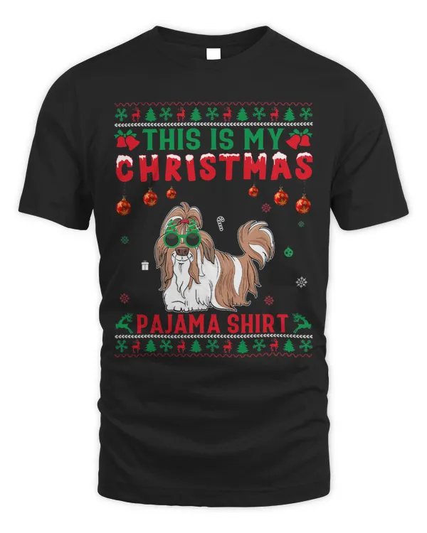 Ugly Xmas Holiday This Is My Shih Tzu Dog Christmas Pajama